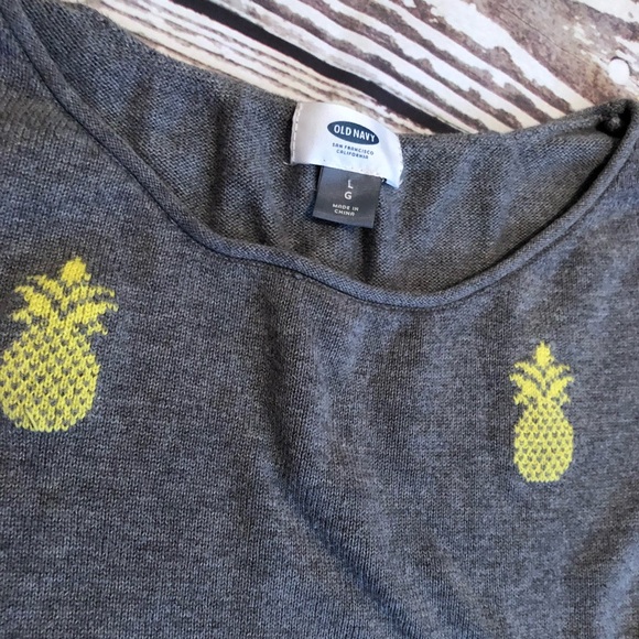 Grey Pineapple Long Sleeve Sweater Large - Picture 3 of 6